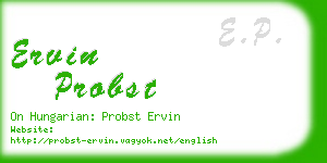 ervin probst business card